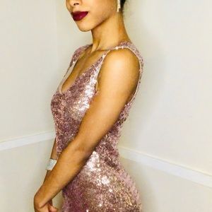 Rose Gold sequin mini dress by Crystal Doll